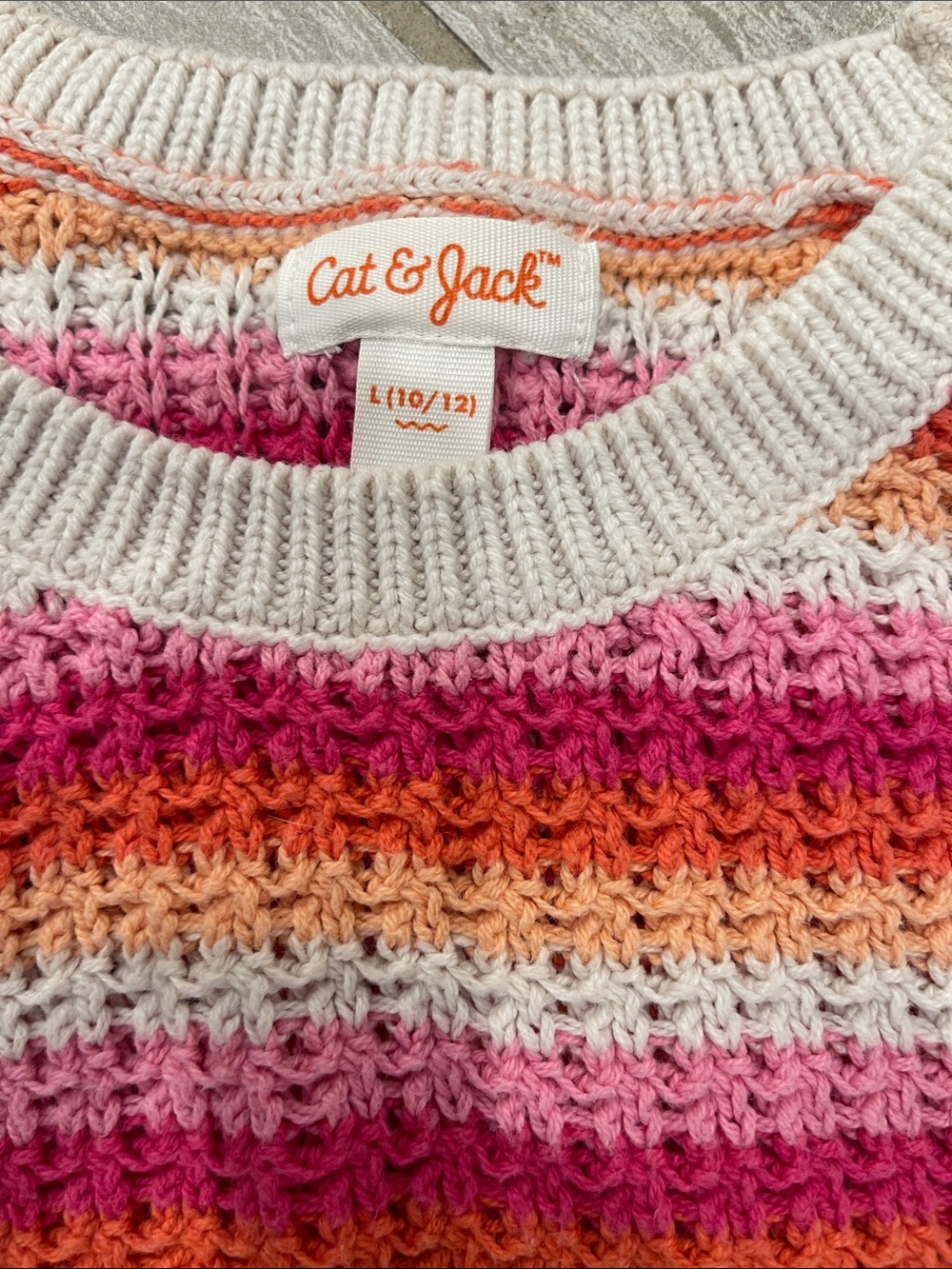 2 Cat & Jack Pink and White Striped Knit Tank - Picture 5 of 5